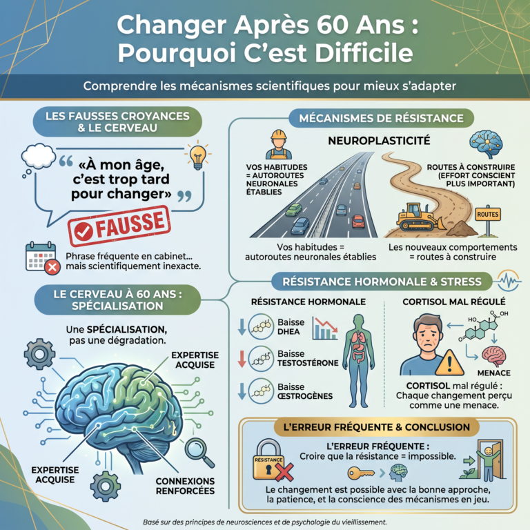 infographie explicant pourquoi c'est compliqué de changer après 60 ans